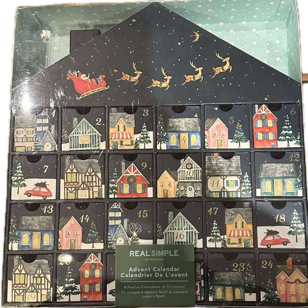 NEW NWT Real Simple 24 Day Christmas Holiday Countdown Advent Calendar RARE HTF